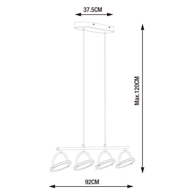 Leroymerlin Lampadario LED Design Diuna Nero Ø95cm Luce Con 3 Temperature Di Colore 2816 Lumen INSPIRE
