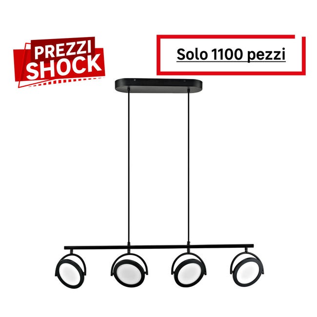 Leroymerlin Lampadario LED design Diuna nero Ø95cm luce con 3 temperature di colore 2816 lumen INSPIRE