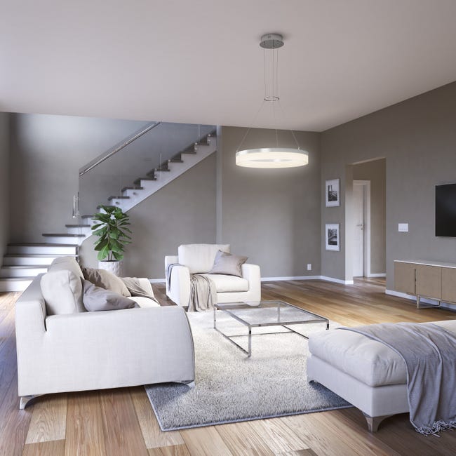 Leroymerlin Lampadario LED Moderno Ring Grigio 1850 Lumen ARTIKA