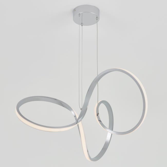 Leroymerlin Lampadario LED Moderno Swirl Grigio 1700 Lumen ARTIKA