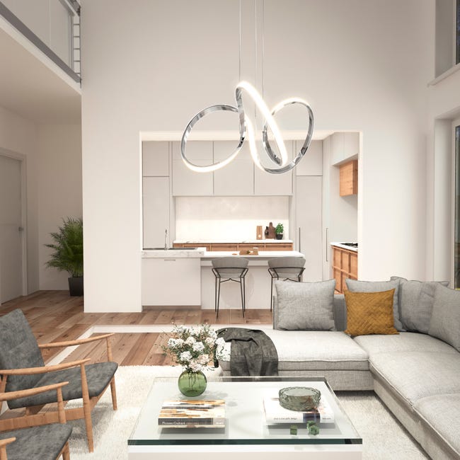 Leroymerlin Lampadario LED moderno Swirl grigio 1700 lumen ARTIKA