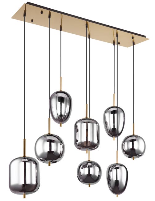 Leroymerlin Lampadario Moderno Blacky I 8x E14 GLOBO