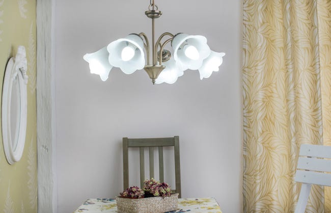 Leroymerlin Lampadario Neoclassico Victoria Oro Cristallo 5x E14 INSPIRE
