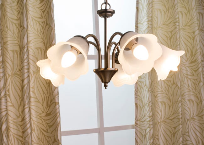 Leroymerlin Lampadario Neoclassico Victoria Oro Cristallo 5x E14 INSPIRE