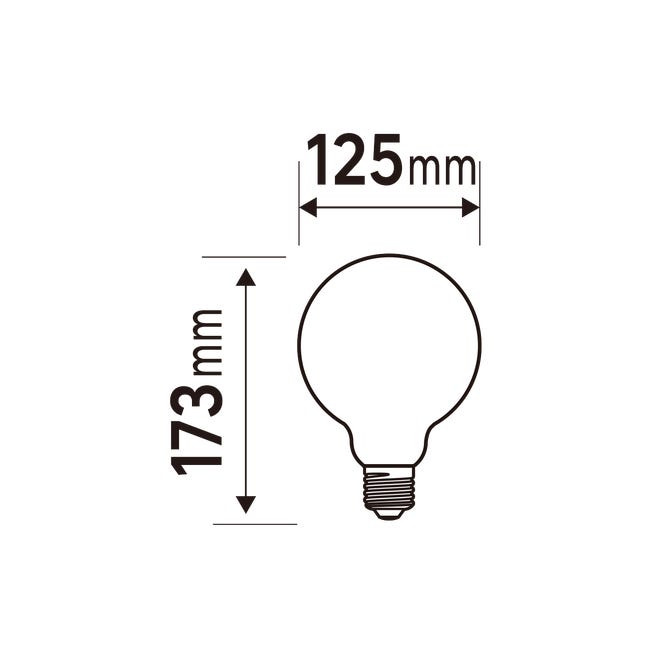 Leroymerlin Lampadina LED Filamento E27 Globo Opaco Luce Naturale 11W= 1521LM (equiv 100 W) 330° LEXMAN