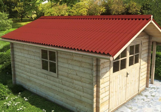 Leroymerlin Lastra Ondulata Da Copertura BASE ONDULINE Fibrobituminosa L 200 X L 85 Cm Sp 2.6 Mm Rosso