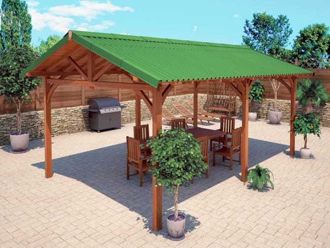 Leroymerlin Lastra Ondulata Da Copertura BASE ONDULINE Fibrobituminosa L 200 X L 85 Cm Sp 2.6 Mm Verde