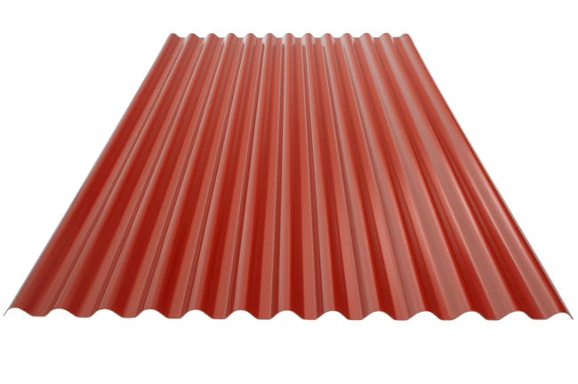 Leroymerlin Lastra Ondulata RENOLIT Ecolina In Pvc Rosso 110 X 300 Cm Sp 1.8 Mm