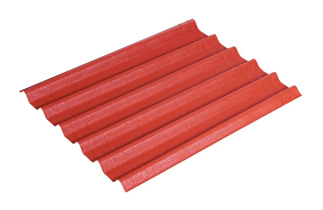 Leroymerlin Lastra per tetto da esterno Easyfix Compact ONDULINE fibrobituminosa L 100 x L 82 cm Sp 2.6 mm rosso intense
