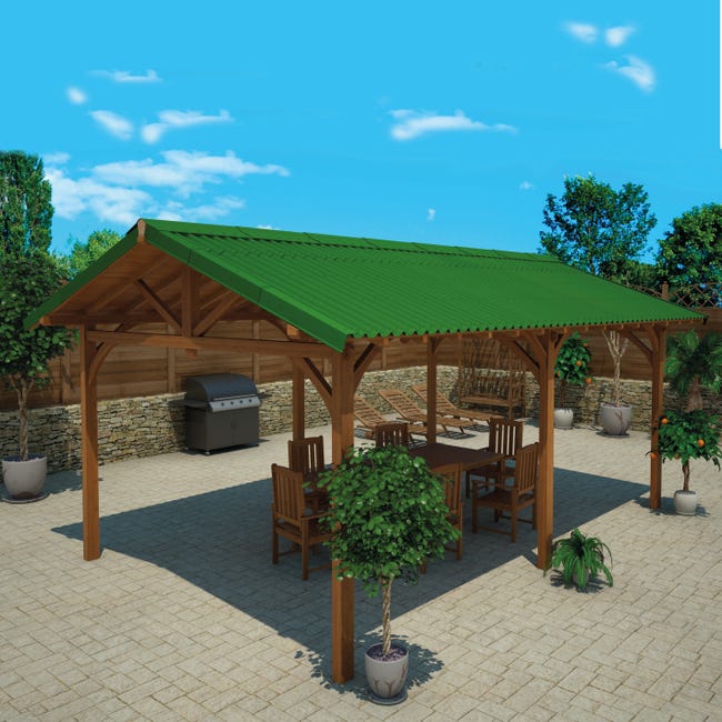 Leroymerlin Lastra Per Tetto Da Esterno Easyfix Ondulata ONDULINE Fibrobituminosa L 200 X L 81 Cm Sp 2.6 Mm Verde Intense