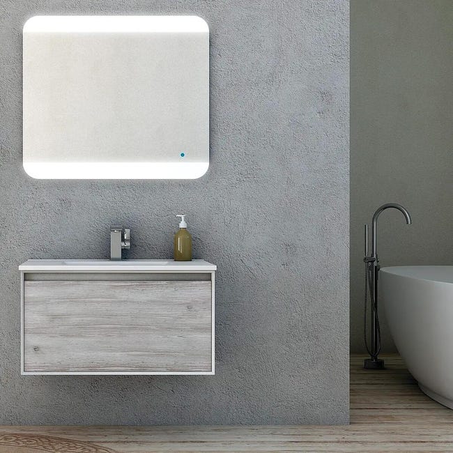 Leroymerlin Lavabo Da Appoggio New A Incasso Rettangolare In Ceramica L 75 X P 46 X H 1.8 Cm Bianco