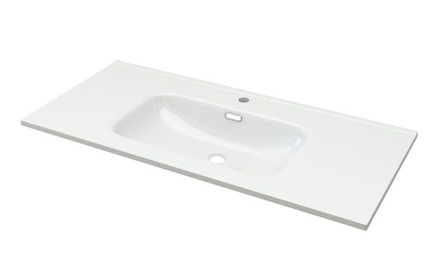 Leroymerlin Lavabo da appoggio New a incasso rettangolare in ceramica L 100 x P 46 x H 1.8 cm bianco