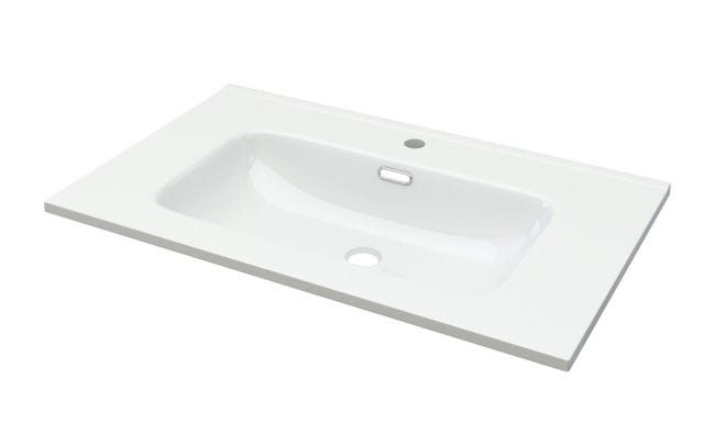 Leroymerlin Lavabo da appoggio New a incasso rettangolare in ceramica L 75 x P 46 x H 1.8 cm bianco