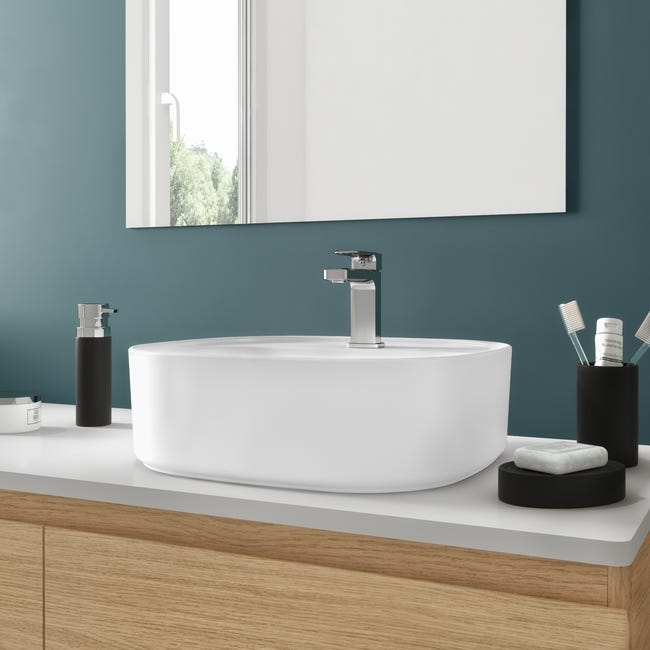 Leroymerlin Lavabo Da Appoggio Remix Rettangolare In Ceramica L 42.9 X P 39.7 X H 16 Cm Bianco