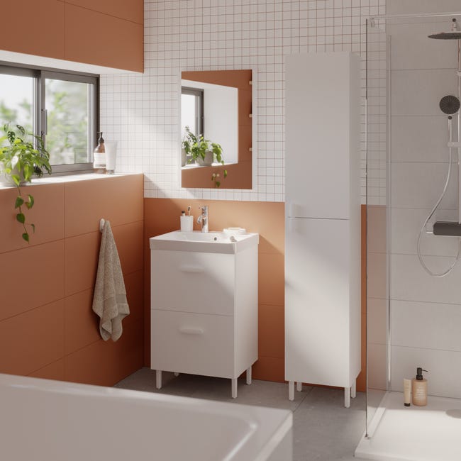 Leroymerlin Lavabo Integrale A Incasso Bacino Al Centro Rettangolare Easy L 51.4 X H 6 X P 42.4 Cm In Ceramica Bianco