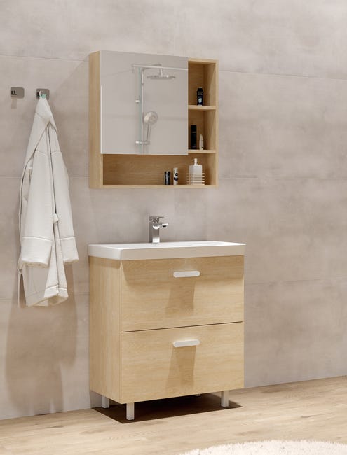 Leroymerlin Lavabo Integrale A Incasso Bacino Al Centro Rettangolare Easy L 71.4 X H 15.5 X P 42.4 Cm In Ceramica Bianco