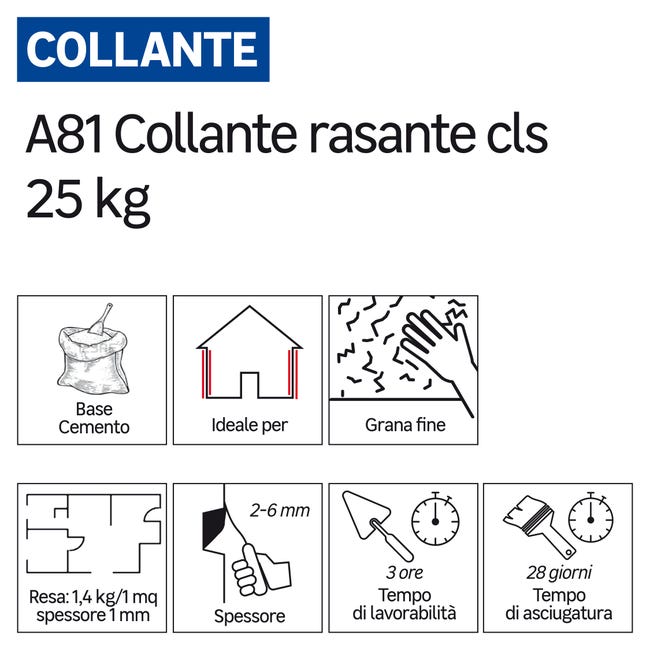 Leroymerlin Malta Adesiva FASSA BORTOLO A81 25 Kg
