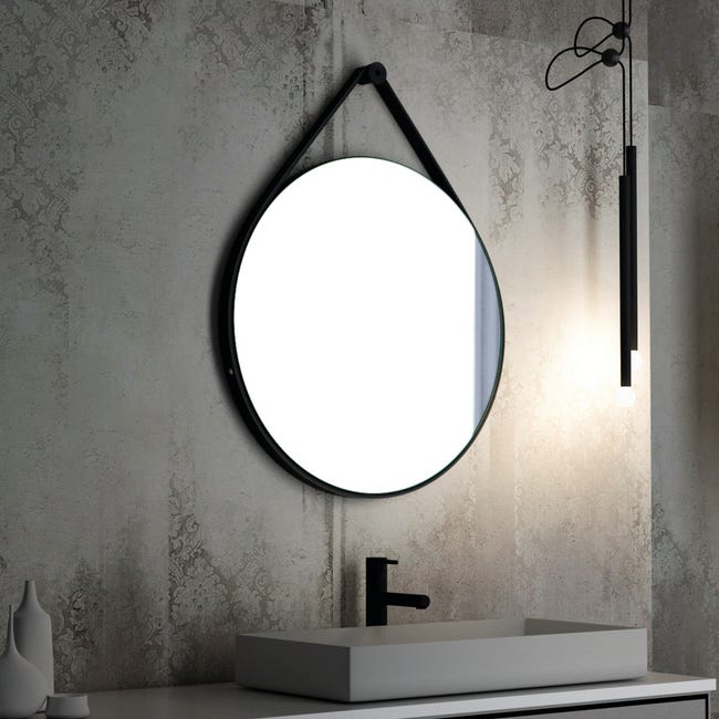 Leroymerlin Specchio Kiwi Tondo Nero Ø 70 Cm