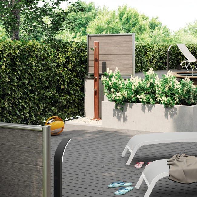 Leroymerlin Listone Da Incastro Ifly In Composito In Bambù E Plastica (bpc) 220 X 14.6 Cm Sp 23 Mm Grigio Antracite