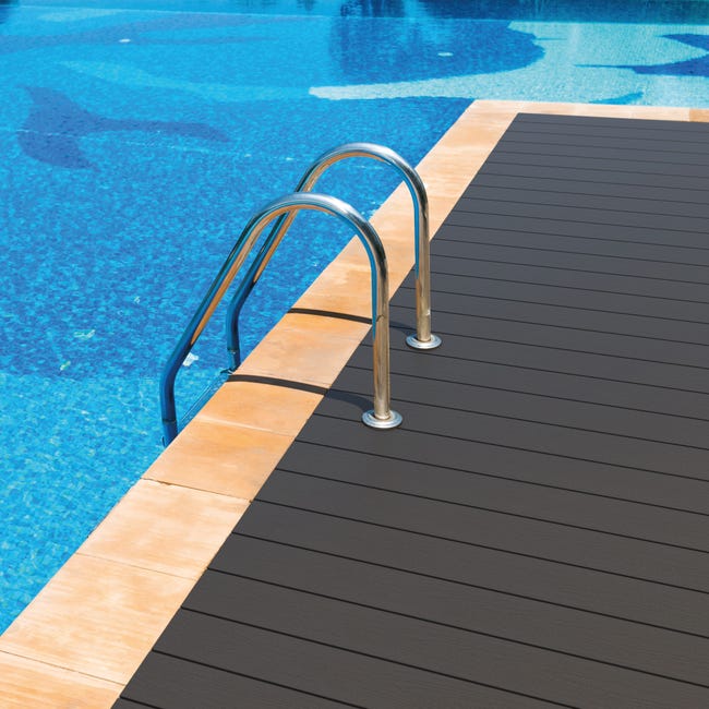 Leroymerlin Listone Da Incastro Ifly In Composito In Bambù E Plastica (bpc) 220 X 14.6 Cm Sp 23 Mm Grigio Antracite