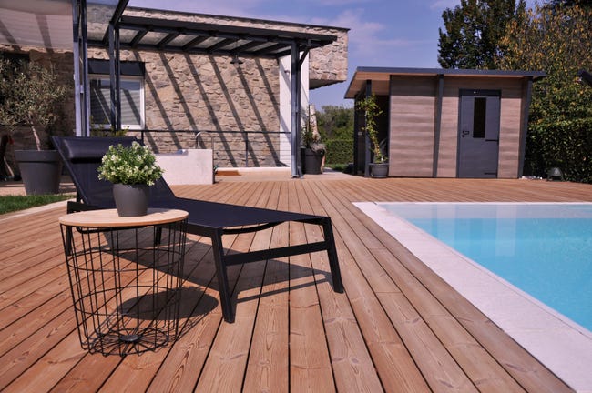 Leroymerlin Listone da incastro THERMOWOOD ONEK in legno 200 x 11.7 cm Sp 21 mm marrone