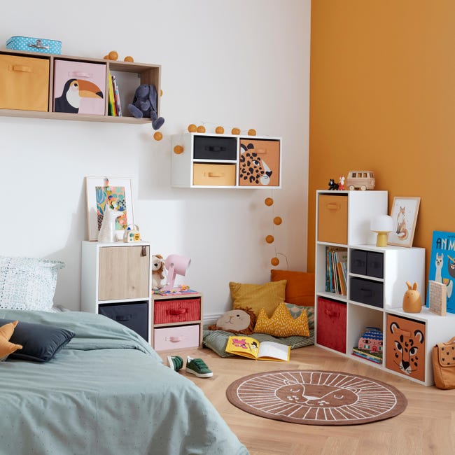 Leroymerlin Mensola A Muro 4 Cubi Kub SPACEO Rettangolare In Truciolare L 36 X H 139.3 X P 31.7 Cm Rovere