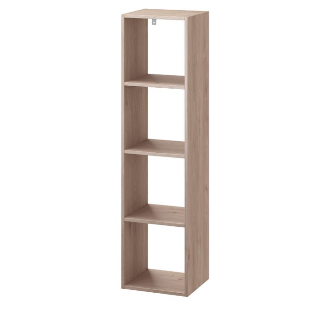 Leroymerlin Mensola a muro 4 cubi Kub SPACEO rettangolare in truciolare L 36 x H 139.3 x P 31.7 cm rovere