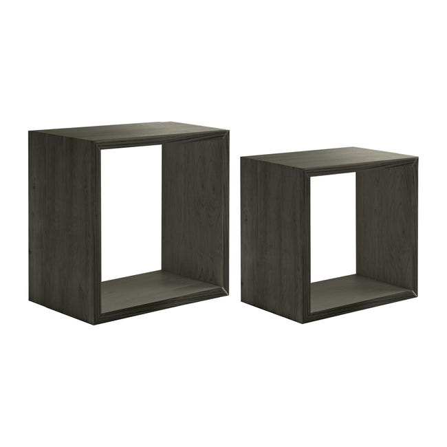 Leroymerlin Mensola a muro Bis SPACEO cubo in mdf L 35 x H 35 x P 23.7 cm rovere scuro 2 pezzi