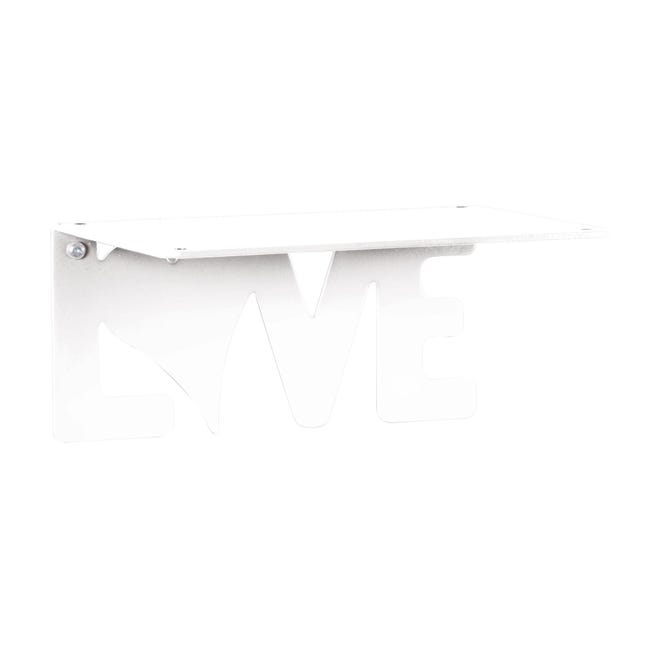 Leroymerlin Mensola a muro Love in acciaio L 18 x P 14 cm bianco