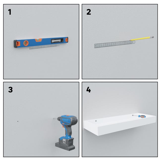 Leroymerlin Mensola A Muro Svuotatasche SPACEO A U In Mdf L 40 X H 4 X P 15 Cm Bianco