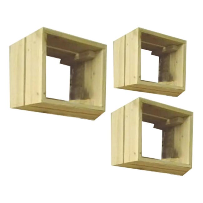Leroymerlin Mensola a muro Tris cubi cubo in legno L 35 x H 35 x P 20 cm legno chiaro 3 pezzi
