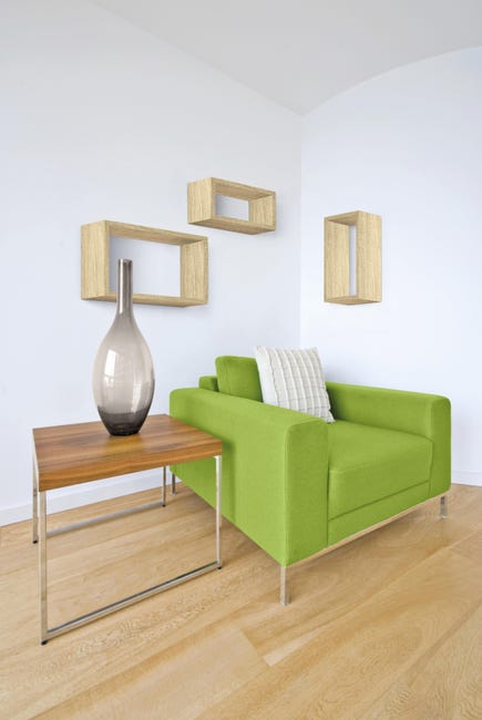 Leroymerlin Mensola A Muro Tris Rettangolare In Mdf L 45 X H 27 X P 15.5 Cm Rovere Sagerau 3 Pezzi