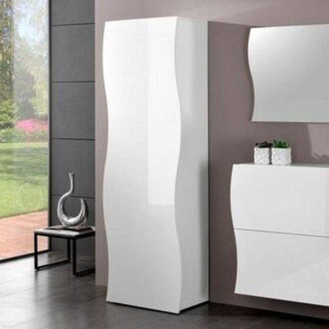 Leroymerlin Mobile colonna ONDA L 63 x H 187.2 P 40 cm bianco lucido