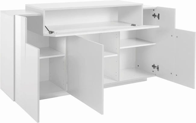 Leroymerlin Mobile Credenza CORO L 160 X H 85.5 P 45 Cm Bianco Lucido