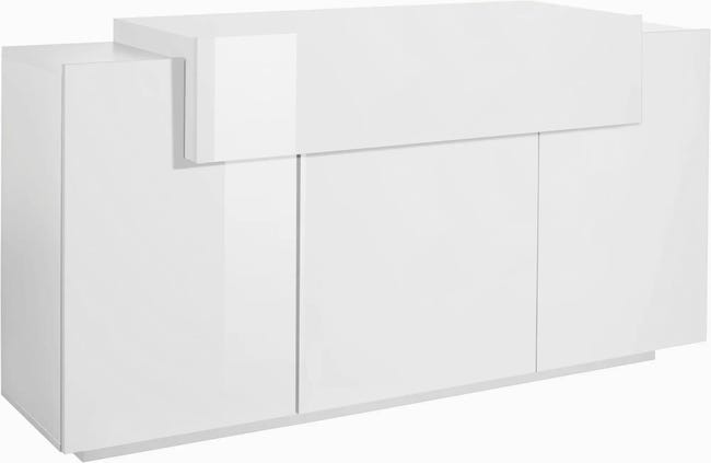 Leroymerlin Mobile Credenza CORO L 160 X H 85.5 P 45 Cm Bianco Lucido
