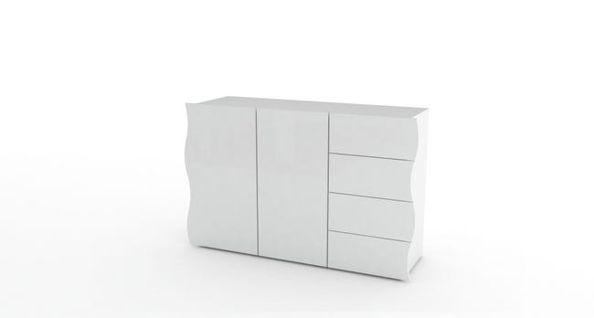 Leroymerlin Mobile Credenza ONDA L 120 X H 81 P 40 Cm Bianco Lucido