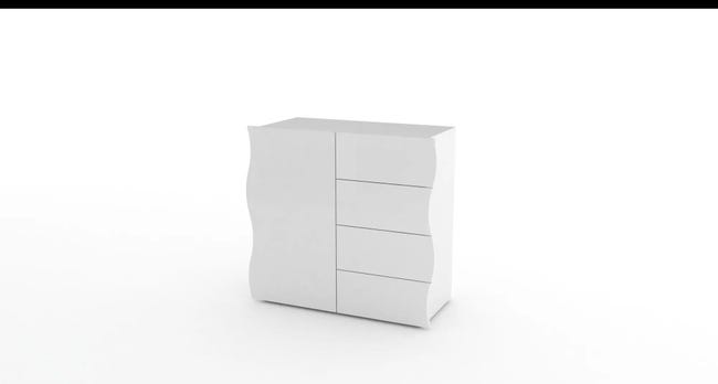 Leroymerlin Mobile Credenza ONDA L 90 X H 81 P 40 Cm Bianco Lucido