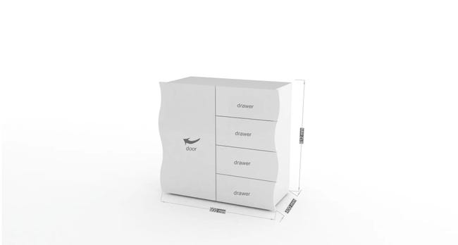 Leroymerlin Mobile Credenza ONDA L 90 X H 81 P 40 Cm Bianco Lucido