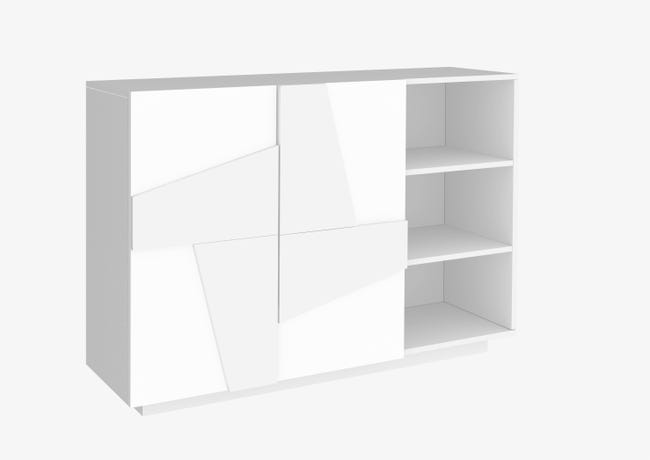 Leroymerlin Mobile Credenza PING L 121.8 X H 86 P 39.2 Cm Bianco Lucido