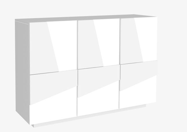 Leroymerlin Mobile Credenza PING L 121.8 X H 86 P 39.2 Cm Bianco Lucido