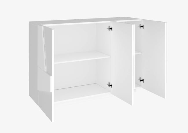 Leroymerlin Mobile Credenza PING L 121.8 X H 86 P 39.2 Cm Bianco Lucido
