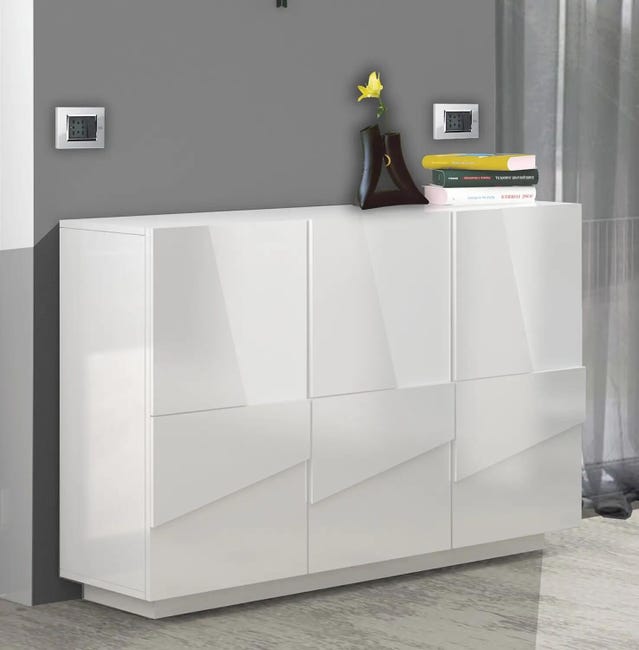 Leroymerlin Mobile credenza PING L 121.8 x H 86 P 39.2 cm bianco lucido