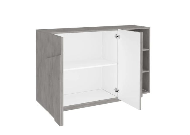 Leroymerlin Mobile Credenza PING L 121.8 X H 86 P 39.2 Cm Grigio Cemento