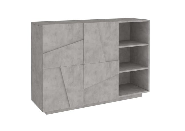 Leroymerlin Mobile Credenza PING L 121.8 X H 86 P 39.2 Cm Grigio Cemento