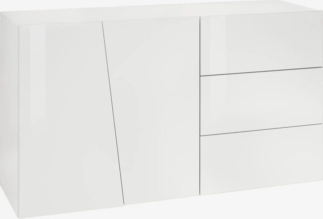 Leroymerlin Mobile Credenza VEGA L 140.9 X H 86 P 43 Cm Bianco Lucido