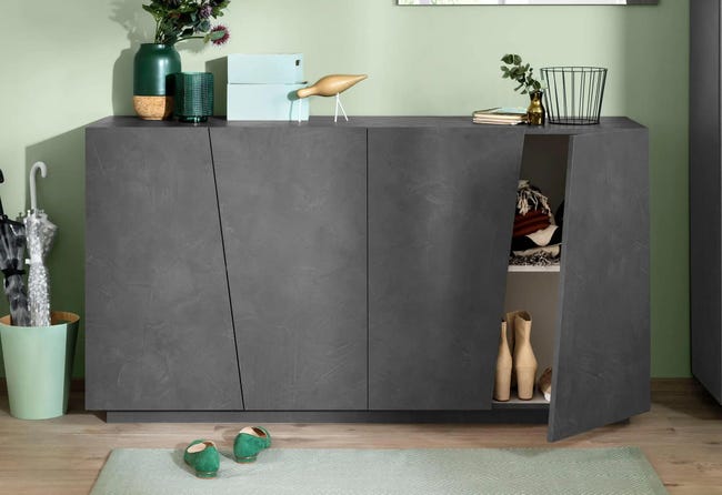 Leroymerlin Mobile credenza VEGA L 158.5 x H 86 P 43 cm grigio ardesia