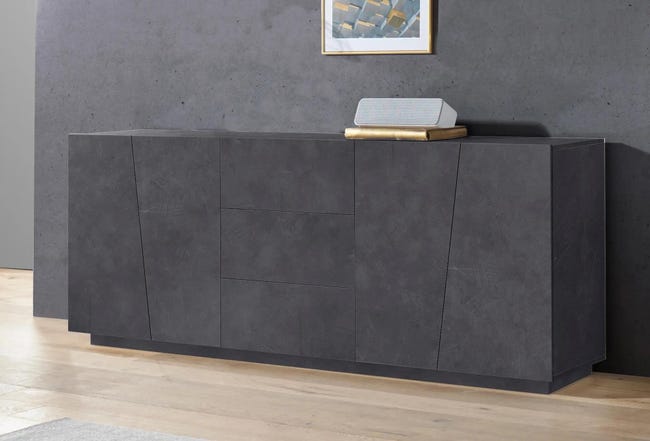 Leroymerlin Mobile credenza VEGA L 220 x H 86 P 43 cm grigio ardesia