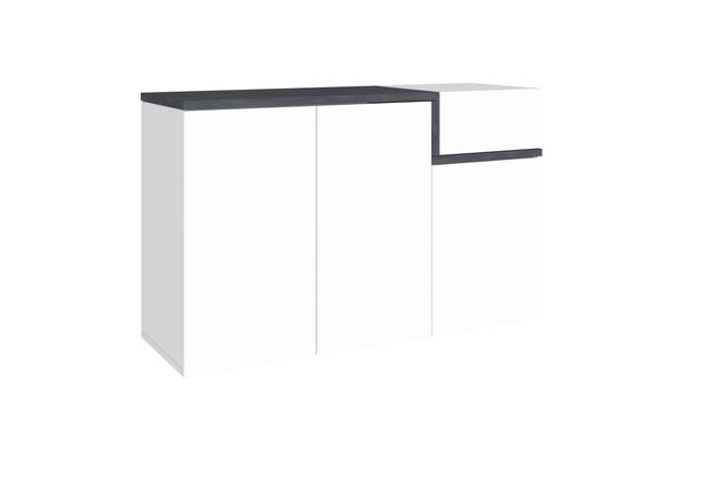 Leroymerlin Mobile Credenza ZET L 120 X H 80.1 P 40 Cm Bianco Lucido Grigio Ardesia E Grigio