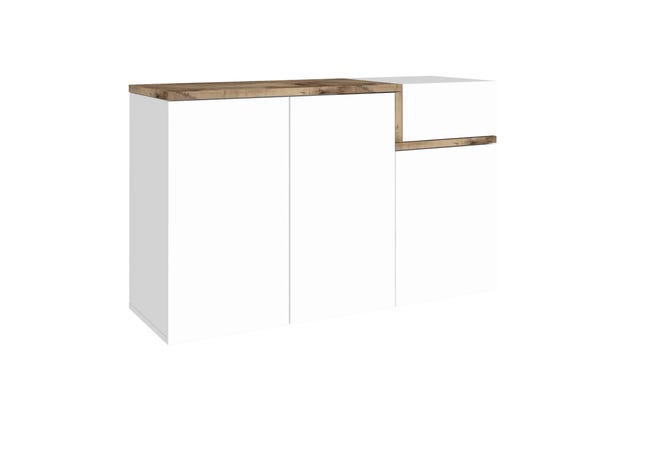 Leroymerlin Mobile Credenza ZET L 120 X H 80.1 P 40 Cm Bianco Lucido E Marrone