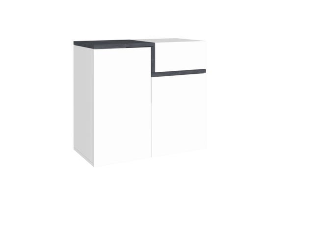 Leroymerlin Mobile Credenza ZET L 80 X H 80.1 P 40 Cm Bianco Lucido Grigio Ardesia E Grigio